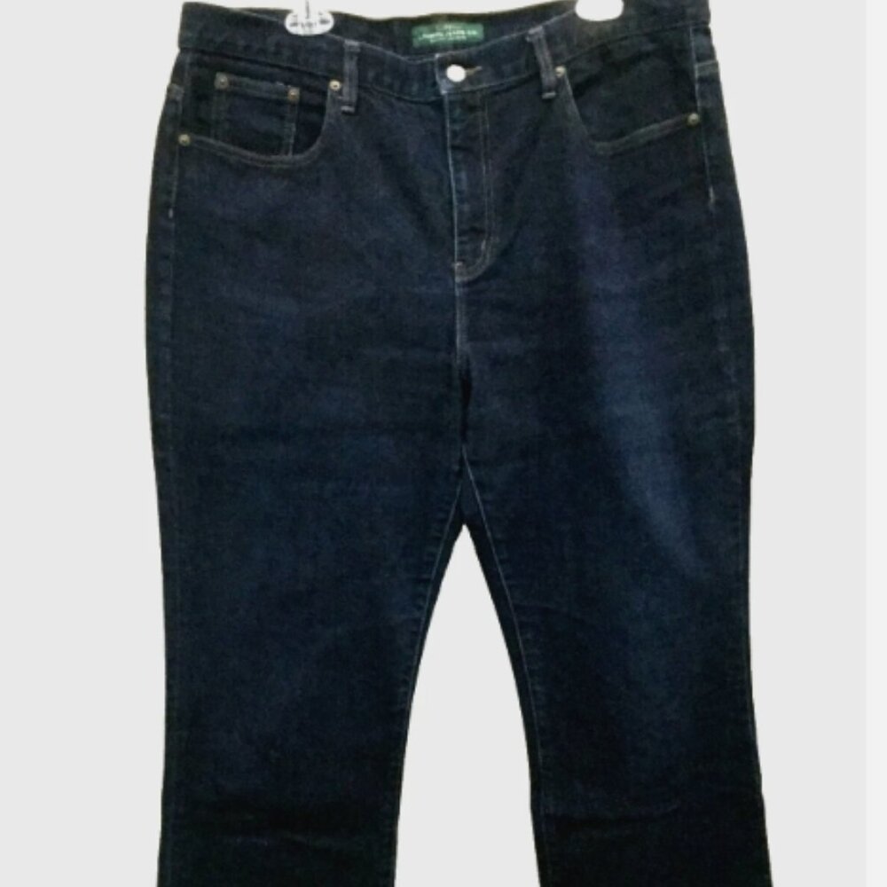 Lauren Ralph Lauren LRL Women Size 16 Jeans Bootcut Stretch Dark Denim Insm 32"